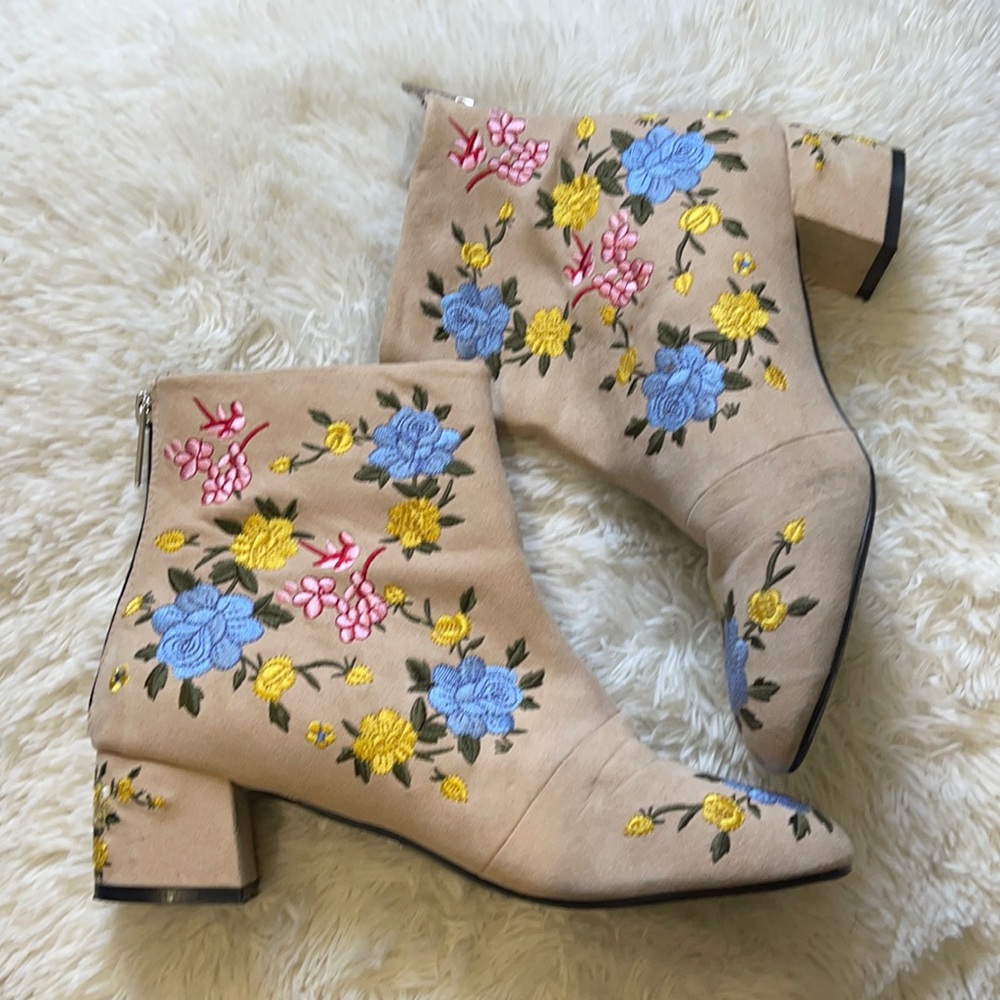 Top Shop flower embroidered boots